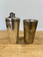 Antiker silberfarbener Reisekolben GS 268 WW1 Offizierskolben schwer mit Becher