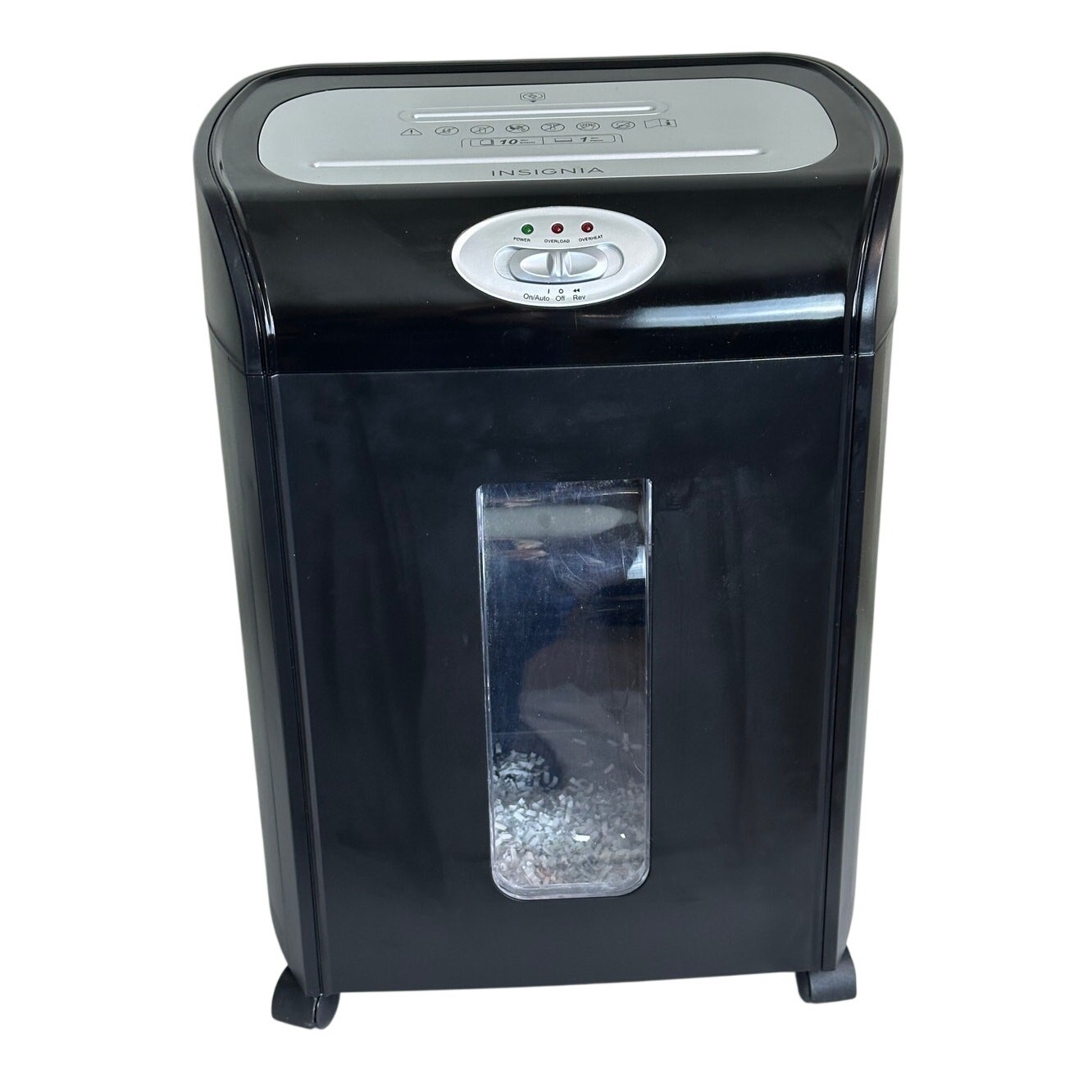 Insignia 10 Sheet Micro-Cut Paper/CD/Card Shredder Black Mint Condition