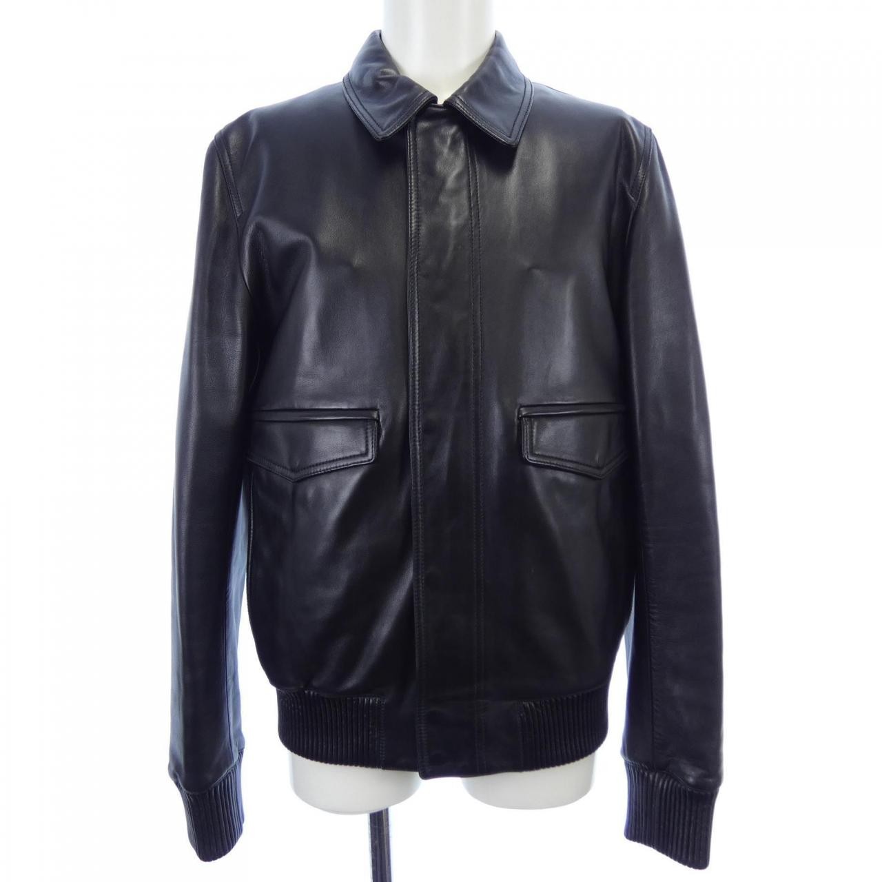 Authentic Dior Homme 0H3541670100 Leather Jacket #230-000-498-5081