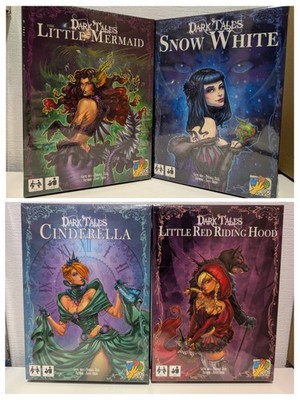 Dark Tales Karten Brettspiel 4 Erweiterungen Schneewittchen kleine Meerjungfrau Aschenputtel rot