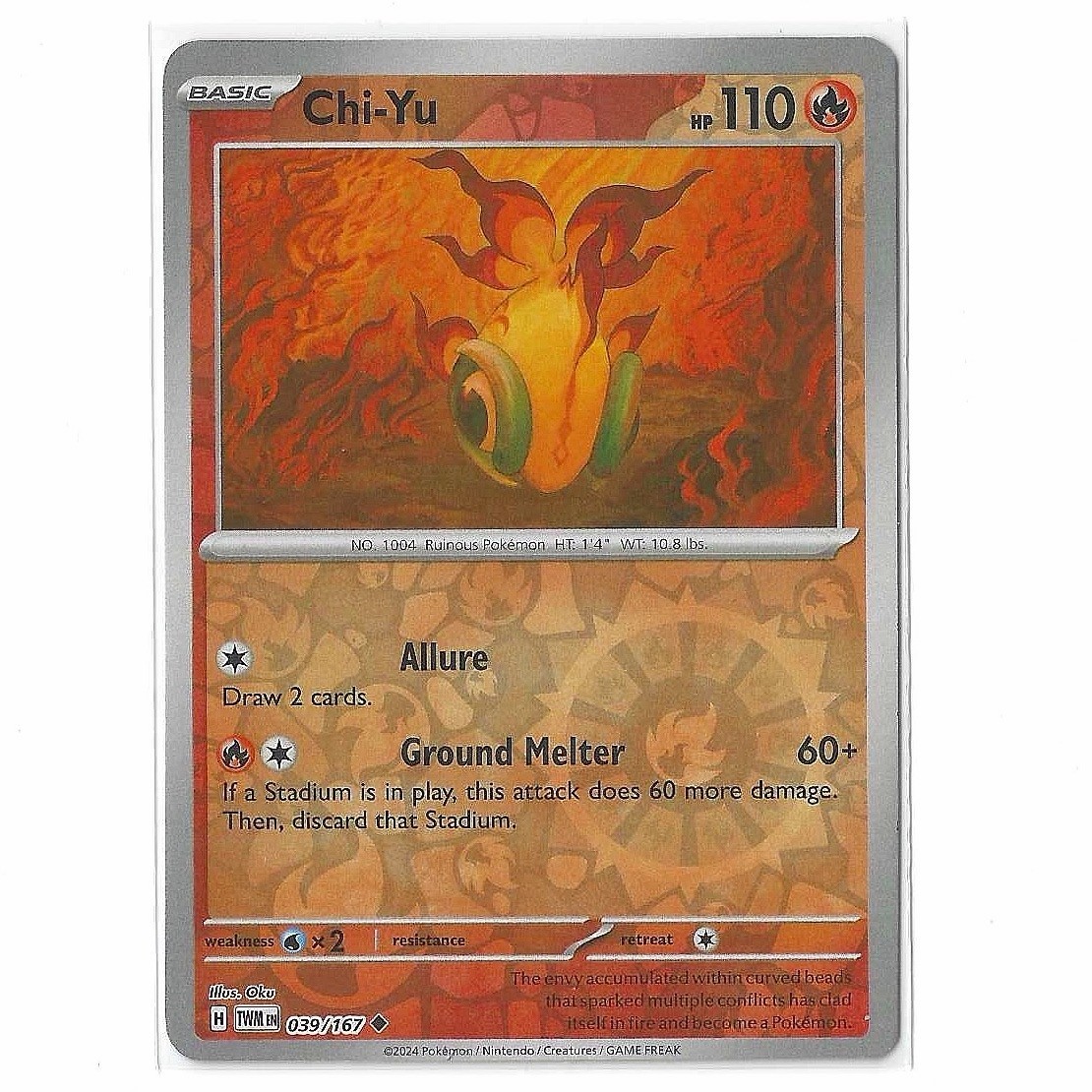 Chi-Yu 39/167 Uncommon Reverse Holo Twilight Masquerade NM Pokemon TCG