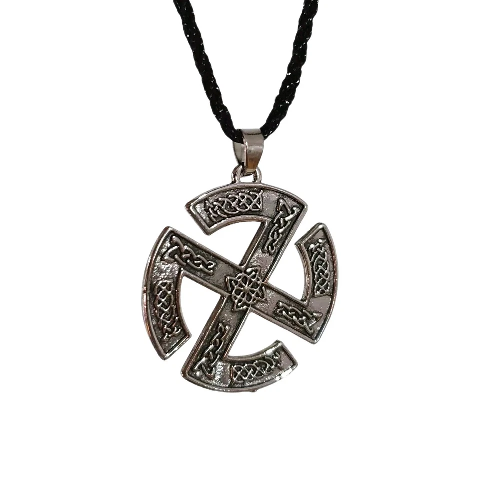 Slawische Sonne Rad Anhänger Halskette Kolovrat Keltischer Knoten Wikinger Nordischer Schmuck - Bild 2 von 4