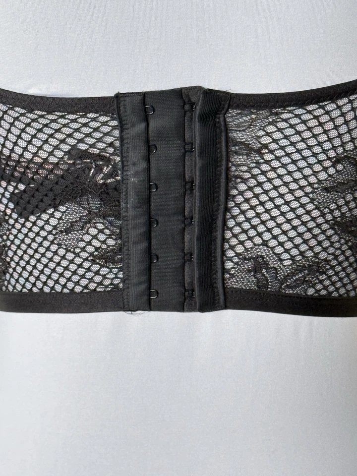 Sujetador corsé push-up de red de cuero sintético muy sexy Victoria's Secret nuevo con etiquetas 32B Foto 4 de 4