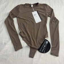 Lululemon Nulu Mesh Long-Sleeve Crewneck Bodysuit TPTC Taupetastic Brown Size XS