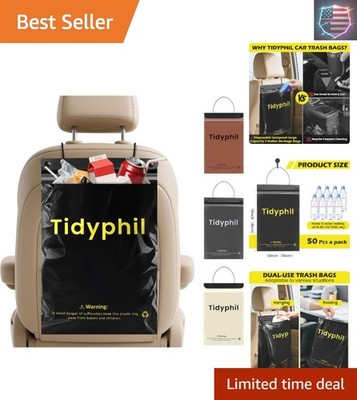 50 PCS Disposable Car Trash Bags Hanging, Leak-proof, Odor Seal. 2 Gallon Car..,