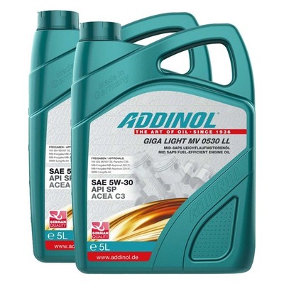 Motoröl Motor Öl ADDINOL 5W-30 Giga Light MV 0530 LL 2 X 5 Liter für VW Passat