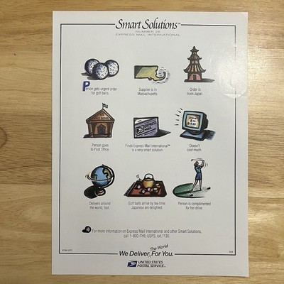 Vintage USPS Post Office Magazine Print Ads Full Page Color Advertisements 1994