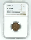 1914-D NGC XF40 Lincoln Wheat Cent Penny