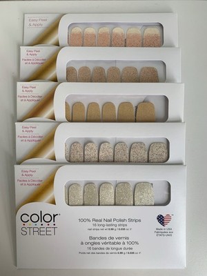 Color Street Neutral Glitter Bundle Lot Of 5 Rose Gold Champagne Retired