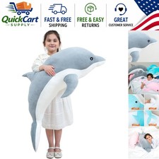 Soft and Fluffy Dolphin Hugging Pillow - 27.55 Inch Dreamy Comfort for Everyone
