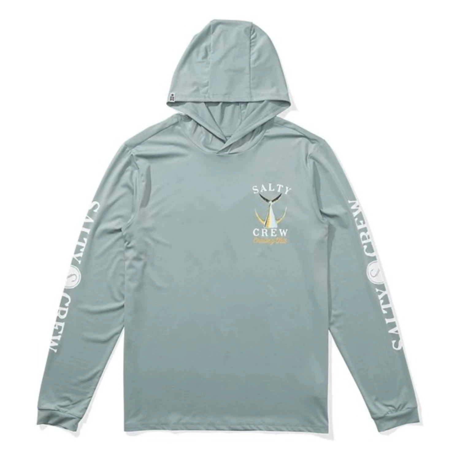 Salty Crew Tailed Sunshirt Men's Large Mackerel Blue Hooded Pullover GBO1047