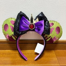 Disney- Parks Snow White Evil Queen Poison Apple Minnie Ear Disneyland Headband