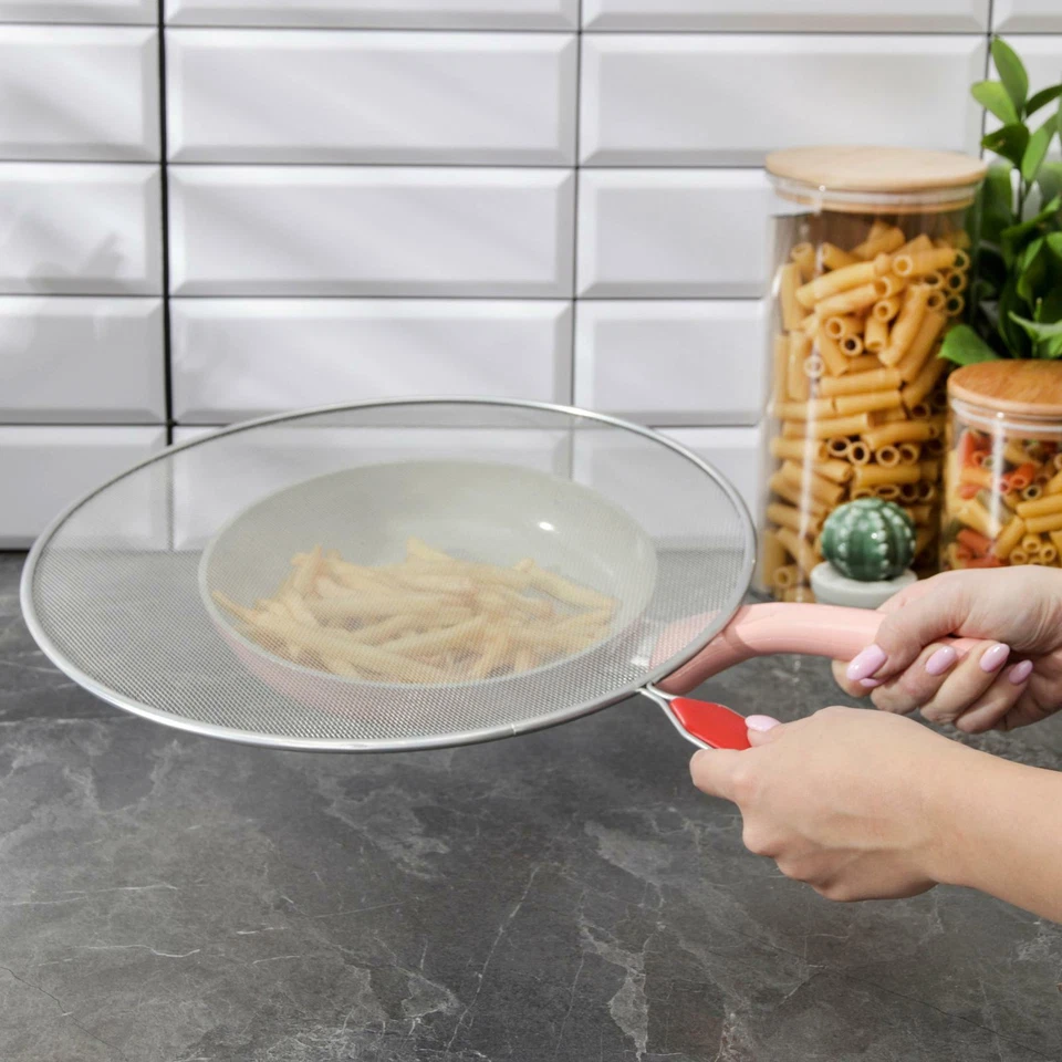 Spritzschutz Pfannen Spritz Schutz Spritzdeckel Deckel Ø 25 , 33 cm mit Griff - Bild 3 von 3