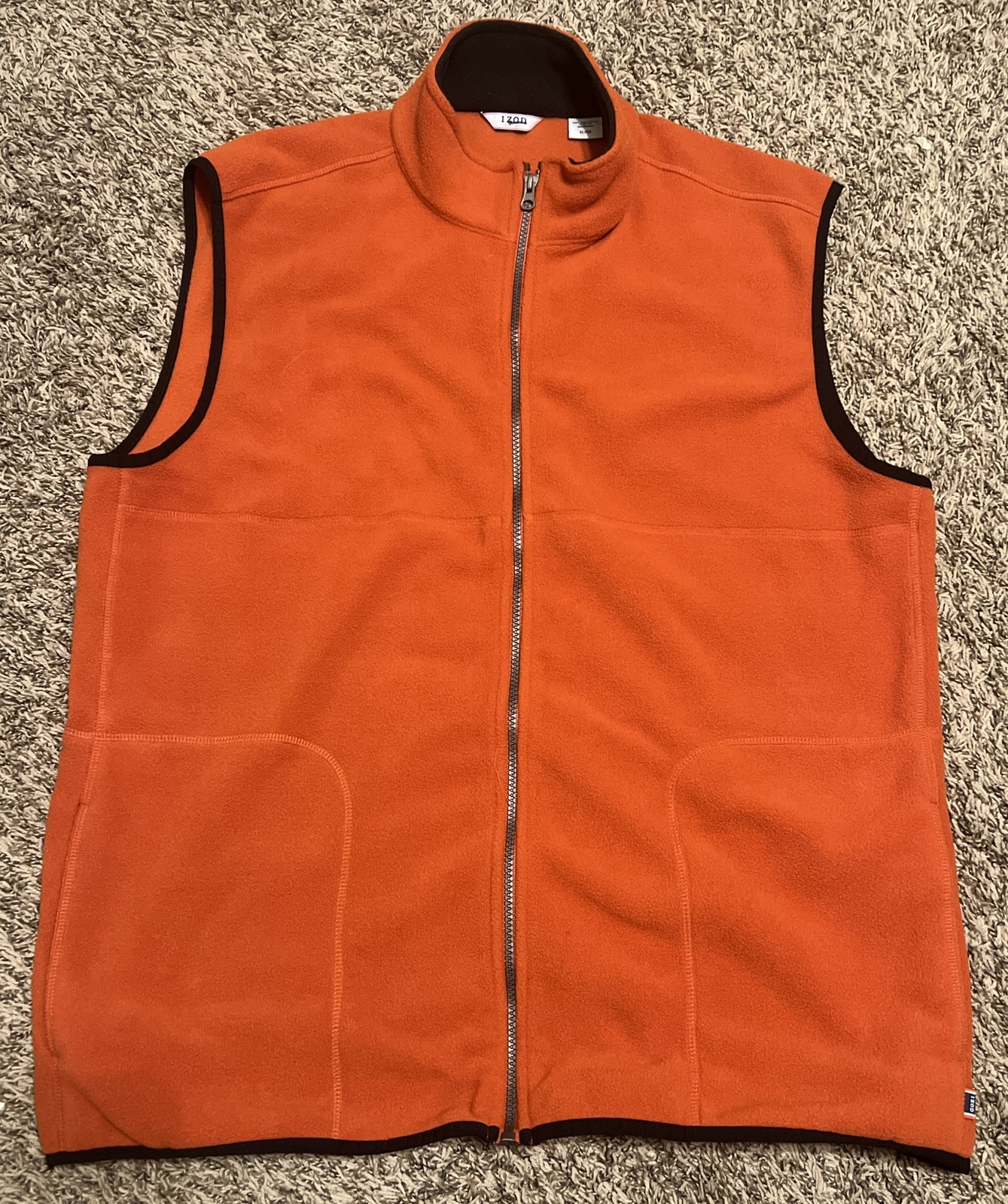 IZOD Men's XL/XG Orange Fleece Vest for Comfort & Style  