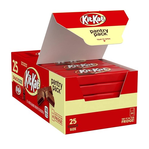 KIT KAT Milk Chocolate Wafer Snack Size, Candy Pantry Pack, 12.25 oz (25 Pieces - Picture 2 of 7