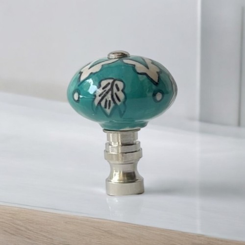 Set of 2 Gorgeous porcelain Lamp shade finials. Harp Toppers - Picture 2 of 5