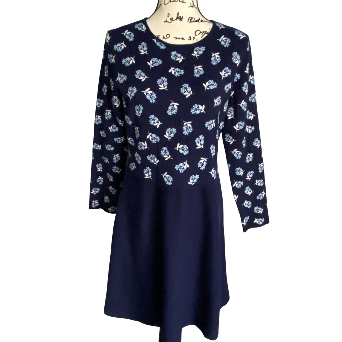draper james blue floral dress Women's Large A-Line Sweater Reese Witherspoon Elegant 17th Birthday Dresses bfcm dress Womens clothing washable and imported US Sizes:9.5 Men's = 11 Women's