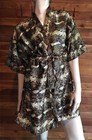 NIGHT ESSENCE ANIMAL PRINT SATIN SIZE LARGE NIGHTGOWN and ROBE SET #15184