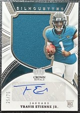 Travis Etienne Jr. 2021 Crown Royale Patch Auto Silhouettes RC /75 Jaguars 