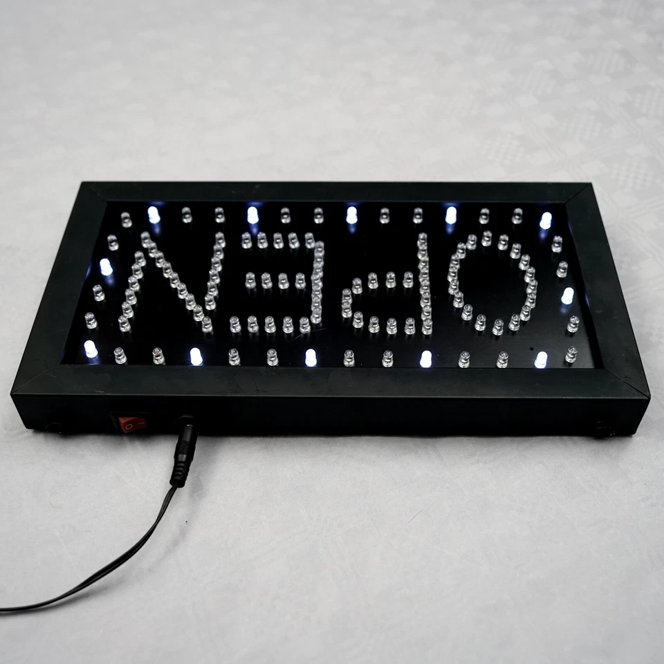 Altes seltenes LED-Schild aus Metall (Blech) OPEN mit Animation 32x17x3,5 cm - Bild 3 von 4
