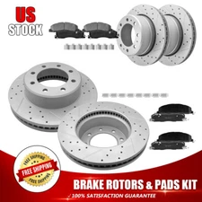 Front & Rear Disc Brake Rotors + Ceramic Pads for Dodge Ram 2500 3500 2009-2018