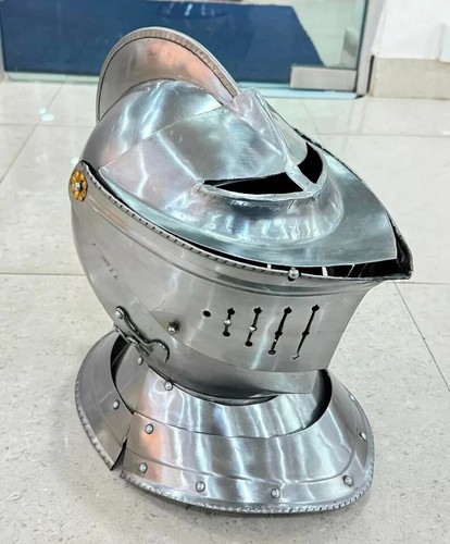 Mittelalter Ritter Rüstung europäischer geschlossener Helm voll tragbar Halloween Kostüm - Bild 3 von 11