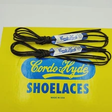 2 PAIR Brown 27 Inch WAXED DRESS SHOE  LACE STRING CORDO Hyde  USA Made 27" NOS 
