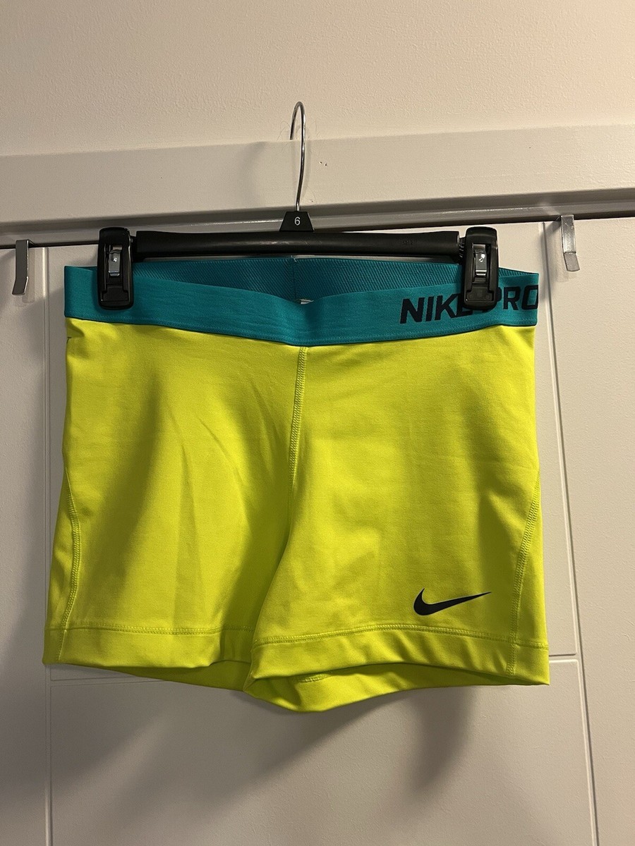 neon yellow nike pro shorts