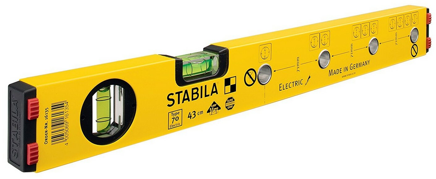 Stabila 16135 Elektriker Wasserwaage Type 70 43cm Leichtmetall