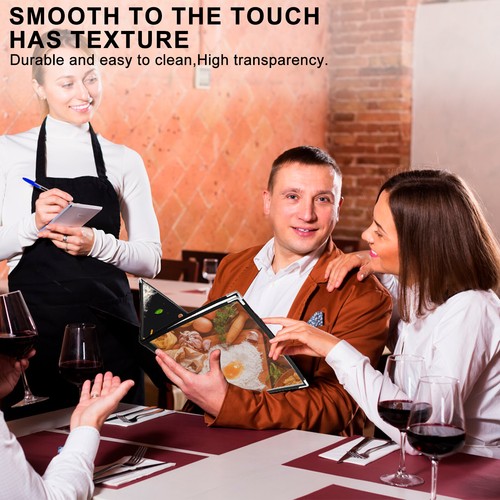 2Pcs Menu Covers Clear Restaurant Menu Holder 8 View Fits A4 Size Paper DEE - Picture 2 of 11