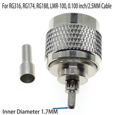N male plug Crimp Solder For RG316 RG174 LMR100 RF Coaxial Coax Cable Connector
