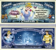 USA 1 Million Dollar banknote 'Cinderella' (Disney) - NEW - UNC & CRISP