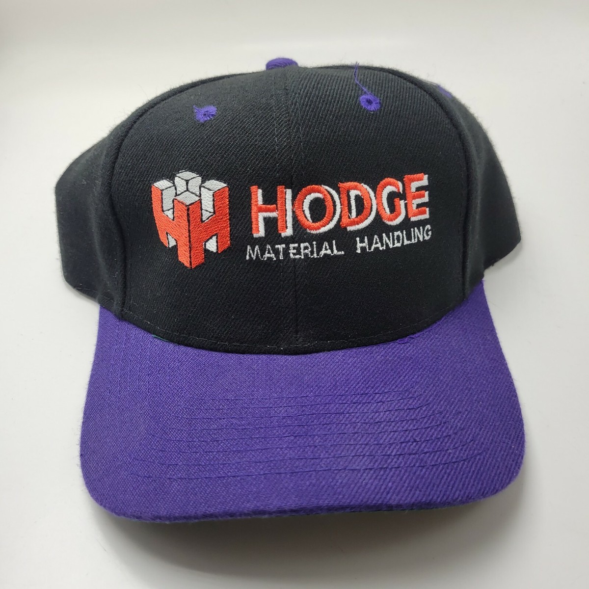 Hodge Material Handling Hat Cap Black Adult Used Snapback Vtg B23D