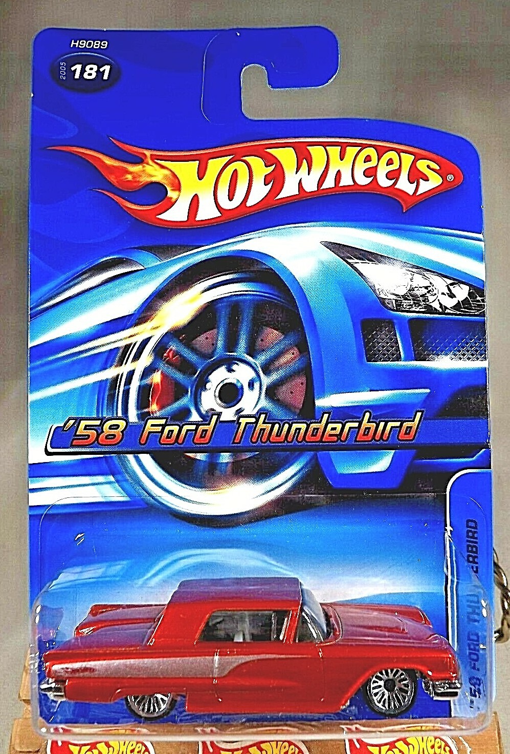 2005 Hot Wheels Collector #181 '58 FORD THUNDERBIRD Red Variant Tint-W w/LaceSp