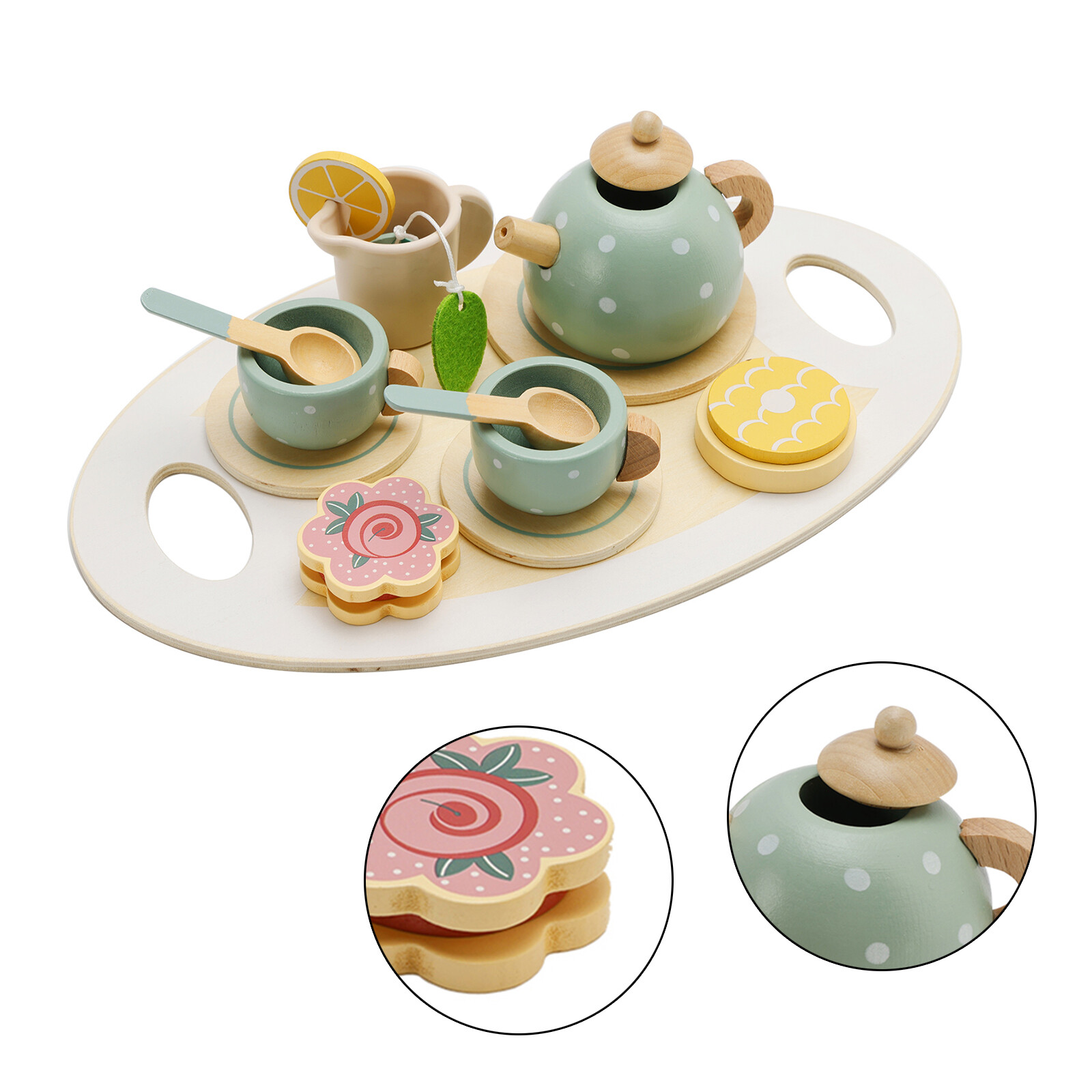 Set Tè In Legno 15 Pezzi Cucina Occidentale Cucina/Set Giocattoli Per Bambini# foto 3