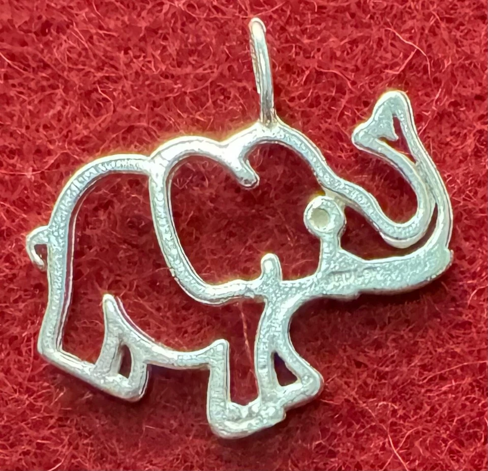 925 Silber Anhänger Elefant 17mm x 20 mm groß