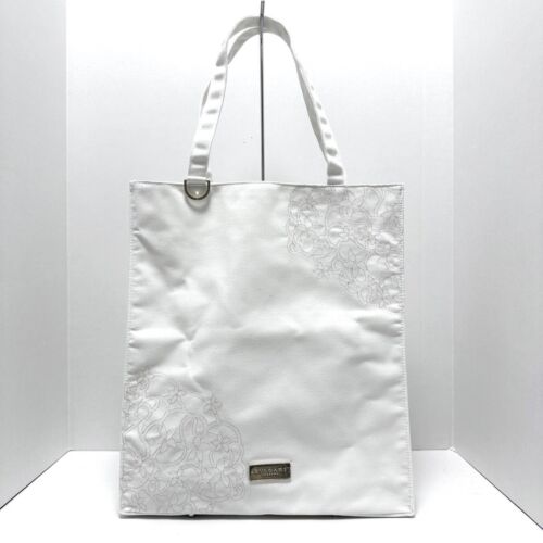 Auth BVLGARI PARFUMS - White Beige Canvas Tote Bag - Afbeelding 1 van 8