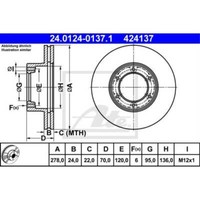 Ate 2X Bremsscheibe Vorne 2780 BelüFtet FüR Renault Master I Kasten T__