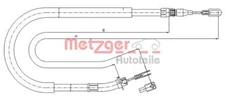 Metzger 10.9874 cable, parking brake for Mercedes-Benz