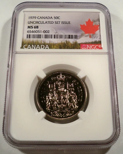1979 CANADA NGC MS68 HALF DOLLAR 50c MS 68