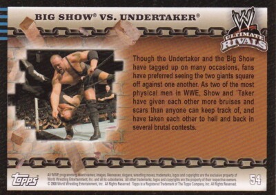 The Undertaker Big Show 2008 WWE Wrestling Trading Card Ultimate