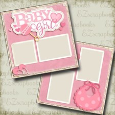 Baby Girl - 2 Premade Scrapbook Pages - EZ Layout 4036