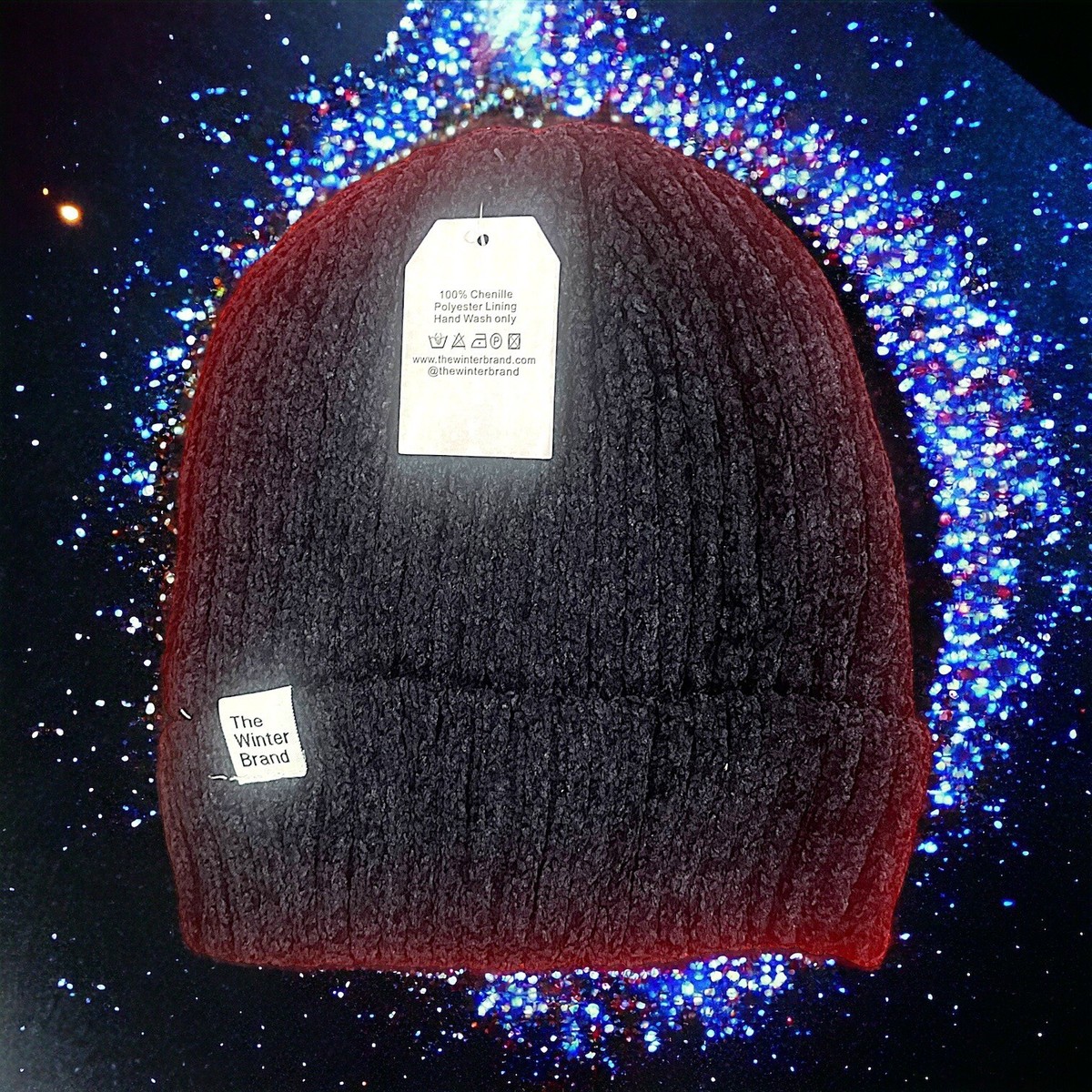 The Winter Brand Chenille Beanie Dark Navy Black Marled Knit NWT 6504-DeepNavy-5-  main image 3