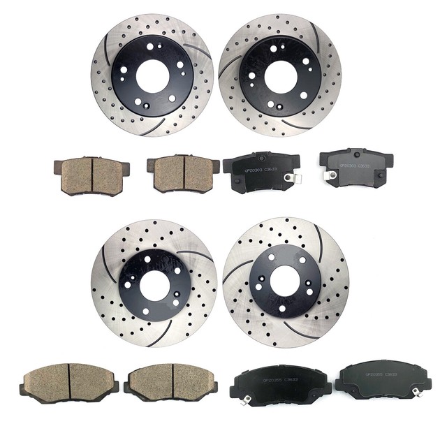 Fits 2003 2004 2005 2006 2007 Honda Accord Front + Rear Brake Rotors and Pads eBay