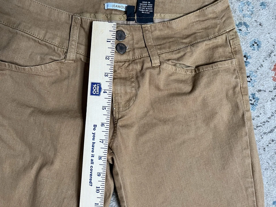 Pantalones de mezclilla de diseñador para mujer Blu Jeanious marrón tostado talla 29 Foto 4 de 4