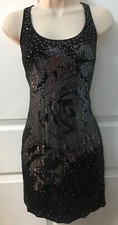 Amazing EXPRESS Bling Holiday New Years Sexy Sequin Cocktail Dress Black women S