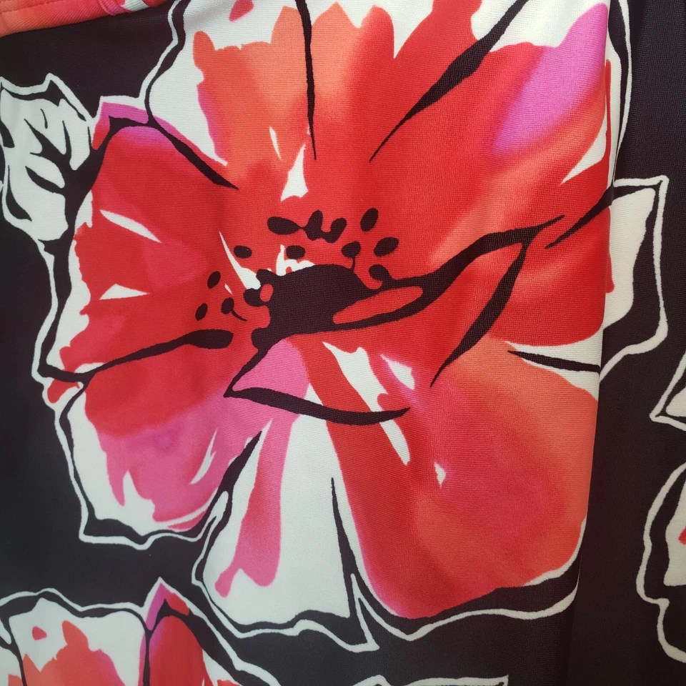 Traje de baño de una pieza talla 14 tropical escape floral tropical traje de baño rojo negro Foto 2 de 4