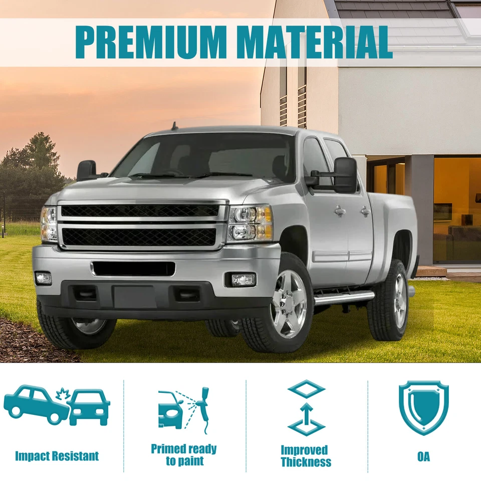 Chrome Steel Front Bumper Face Bar For 2011-2014 Chevy Silverado 2500 HD 3500 HD Foto 4 de 4