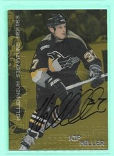 Kip Miller 1999-00 BAP Be A Player Gold Autograph Signed 199 Pittsburgh Penguins
