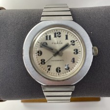 VINTAGE UMF RUHLA UFO OVERSIZED Germany watch  Tested Works See Video